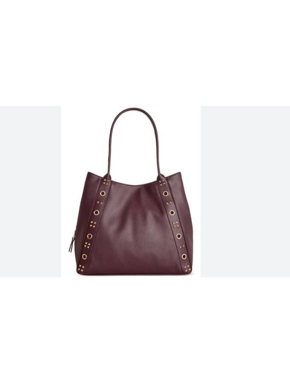 INC Trippii faux-leather studded women's medium tote bag - Magenta Purple Plum~